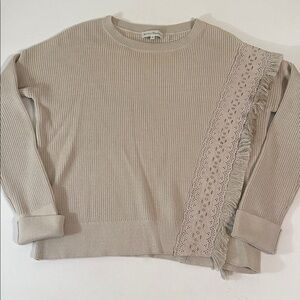 WHITE + WARREN - WOMENS - SWEATER WITH FRINGE